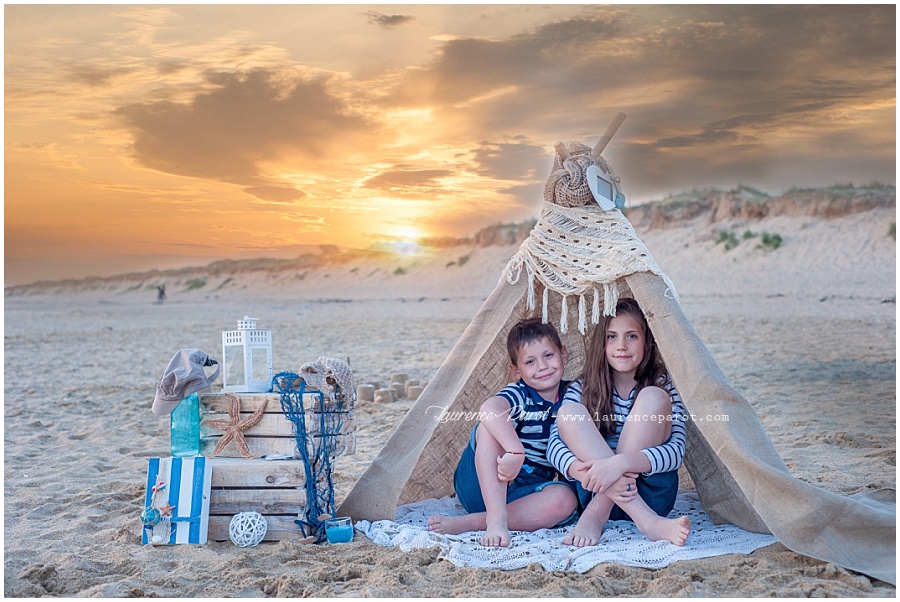 photos enfants famille seance a theme plage