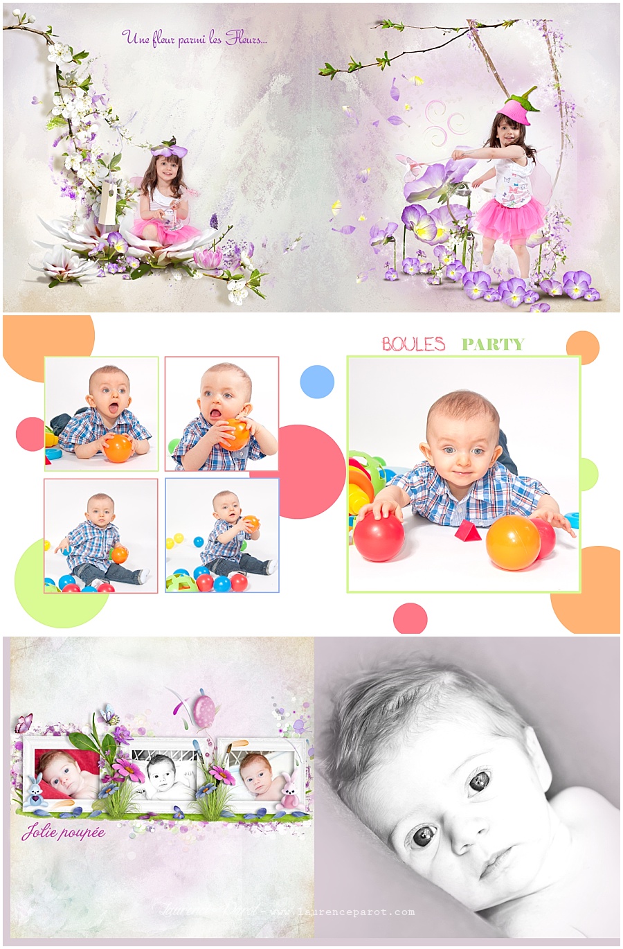 Album naissance famille personnalisé en scrapbooking digiscrap scrap dgital laurence parot photographe naissance essonne vigneux sur seine