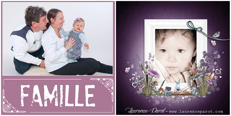 Album naissance famille personnalisé en scrapbooking digiscrap scrap dgital laurence parot photographe naissance essonne vigneux sur seine