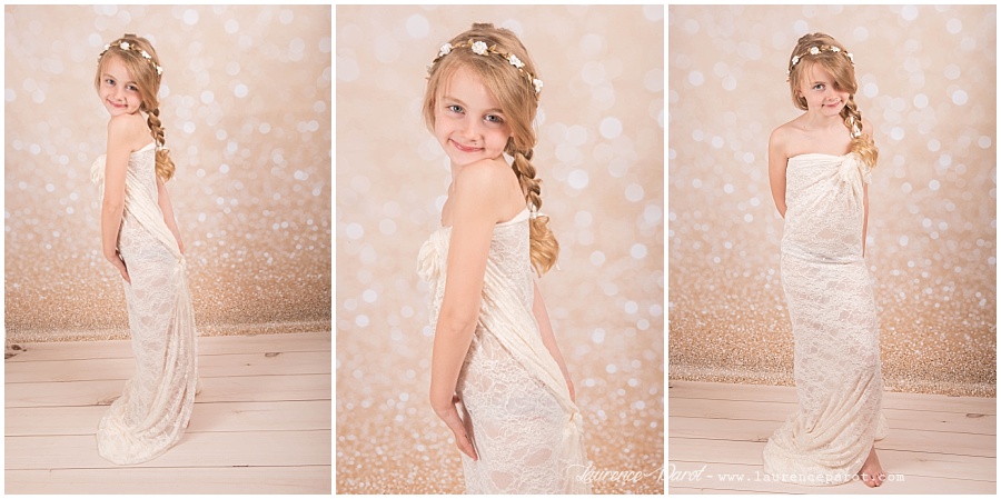 shooting photos princesse petite fille en studio