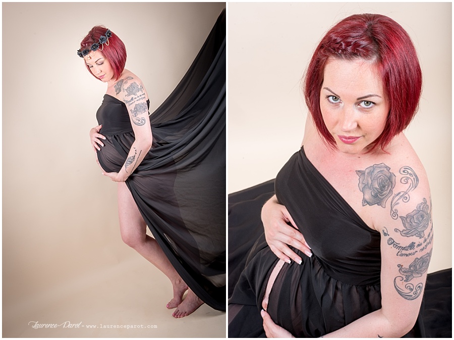 robe de grossesse en voilage pour séance photos